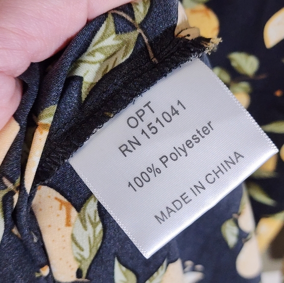 O.P.T Floral Black and Yellow Women's Dress - Picture 4 of 7